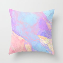 pink pastel marble Throw Pillow