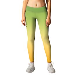 Tropical Summer Gradient of Orange, Lemon and Lime Ombre Leggings