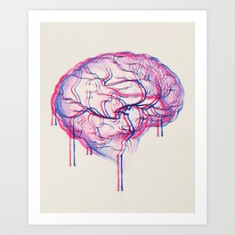 3D Brain Art Print