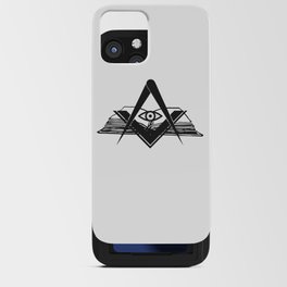 Masonic compasses with book and all-seeing eye black design iPhone Card Case