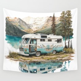 Vintage Caravan, Campervan Wall Tapestry