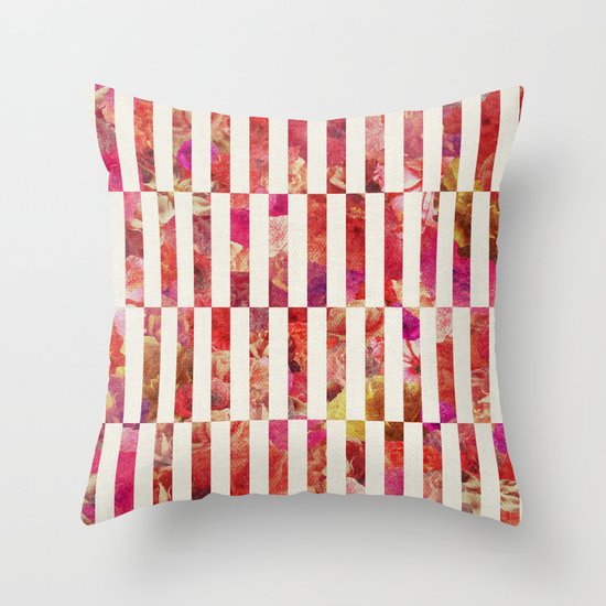 PINK FLORAL ORDER Throw Pillow