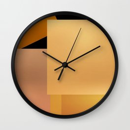 Bold Lit Color Blocks Sun Yellow Orange Black Wall Clock