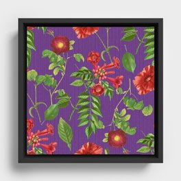 Floral Garden Design Patterns Framed Canvas