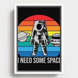 I Need Some Space Introvert Astronaut Framed Canvas