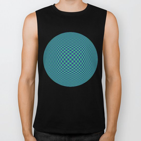 Green and Blue - Optical game Biker Tank