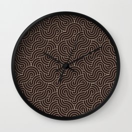 SWIRL / Coffee Wall Clock | Curated, Modern, Waves, Beige, Pattern, Swirl, Brown, Coffee, Series, Latte 