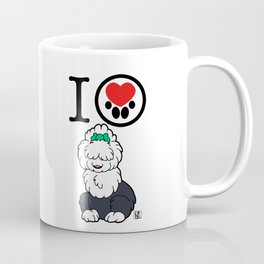 I Heart furBags - English Sheepdog Coffee Mug