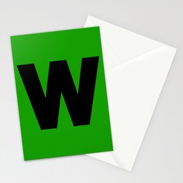 letter W (Black & Green) Stationery Card