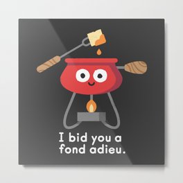 Dipping Out Metal Print | Graphicdesign, Funny, Cute, Curated, Adieu, Food, Cheese, Goodbye, Illustration, Bye 