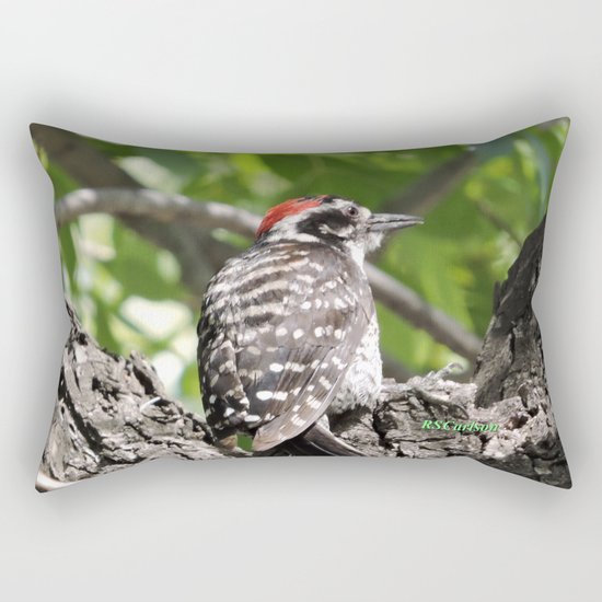 A Nuttal's Woodpecker Up a Tree Rectangular Pillow
