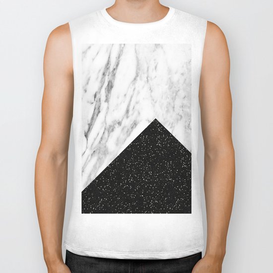 Ebony marble geo Biker Tank