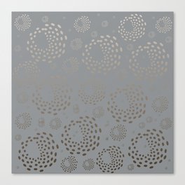 Geometric Round Abstract Hazelnut Circles On Pewter Gray Background Canvas Print