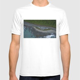 kaikoura coastline vertical view by drone camper serpentines T-shirt