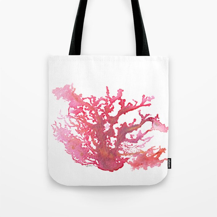 Aloha Pink Coral Watercolor Art Tote Bag