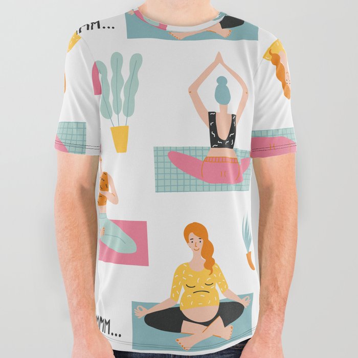 Time To Yoga All Over Graphic Tee by Bosotochka Art Society6
