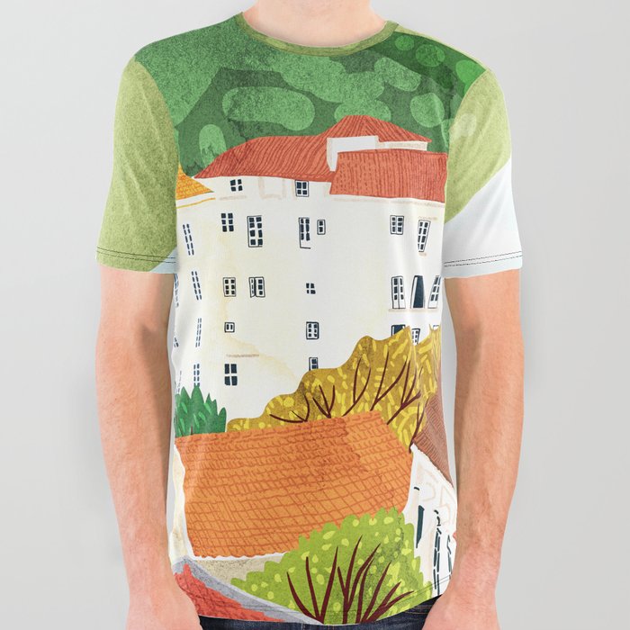 Peaceful Town All Over Graphic Tee