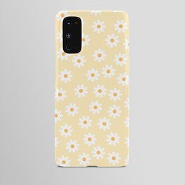 White Daisies Yellow Pattern Android Case