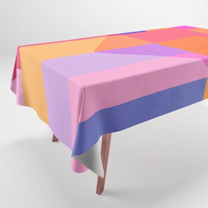 Colourful LOVE HEART block pattern Tablecloth