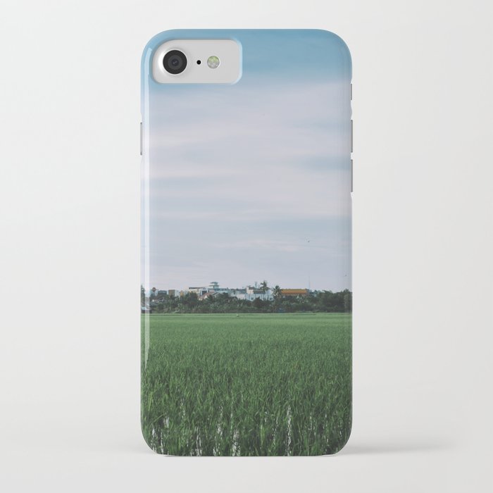 afternoon view near rice fields iPhone Case