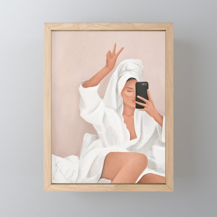 Morning Selfie Framed Mini Art Print