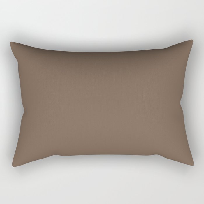 Neutral Dark Brown Single Solid Color Coordinates with PPG Chocolate Truffle PPG15-13 Rectangular Pillow