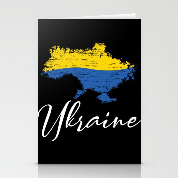 Stop war quote with ukrainian banner Stationery Cards