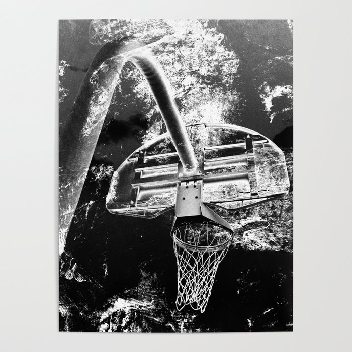 Black And White Basketball Art Poster