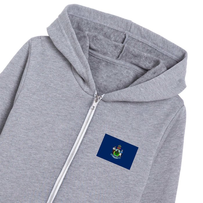 Maine State Flag Kids Zip Hoodie