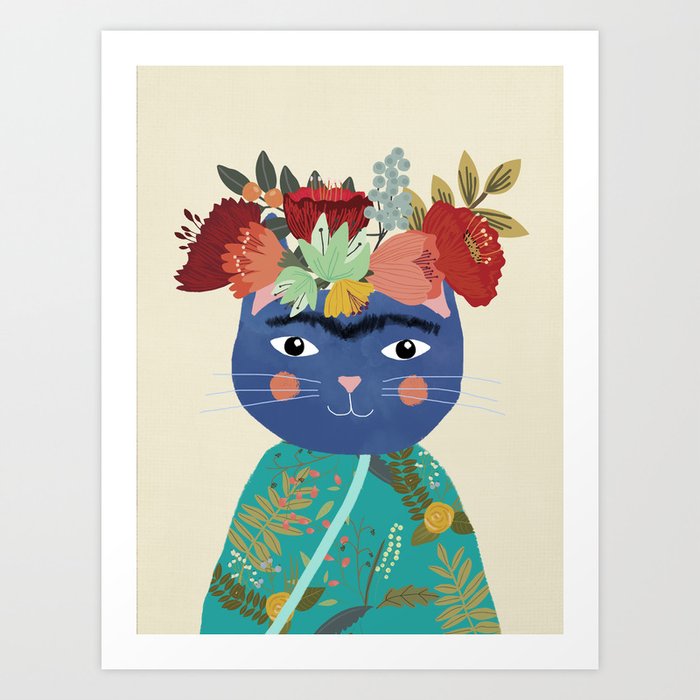 Frida Cat Art Print