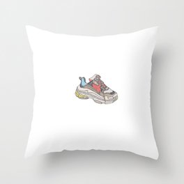 Balenciaga Triple S Sneaker Pattern Illustration Throw Pillow