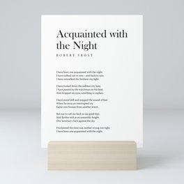 Acquainted With The Night - Robert Frost Poem - Literature - Typography Print 1 Mini Art Print