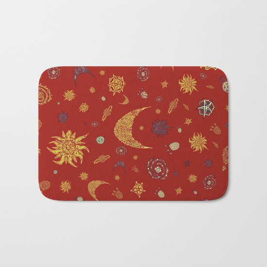 Christmas Space Pattern Bath Mat