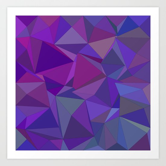 Chaotic purple tiles Art Print