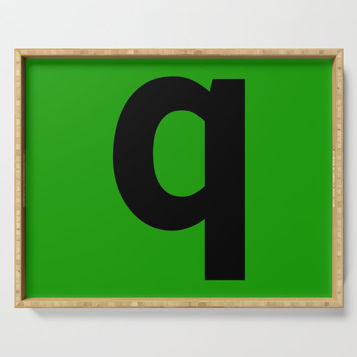 letter Q (Black & Green) Serving Tray