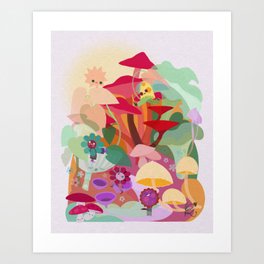 Kath Waxman | Fungi town Art Print