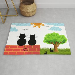 Cats in Love Rug