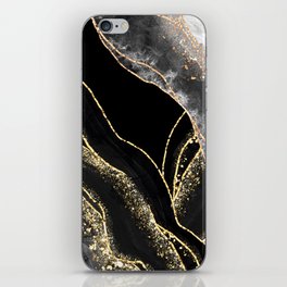 Black Night Glamour Marble Landscape iPhone Skin