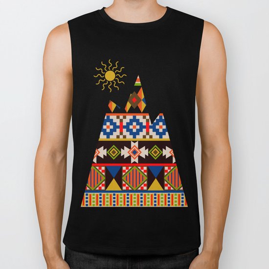 Colourful tribal Aztec patterns Biker Tank