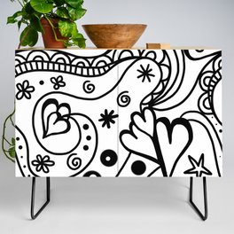 Black and White Doodle Credenza
