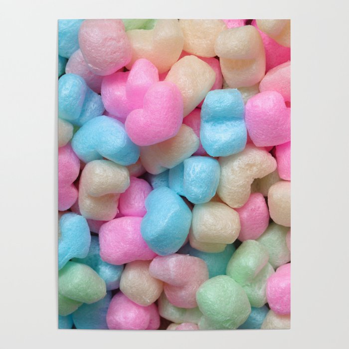 Pastel hearts! Poster