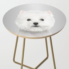 White Puppy Portrait - Side Table