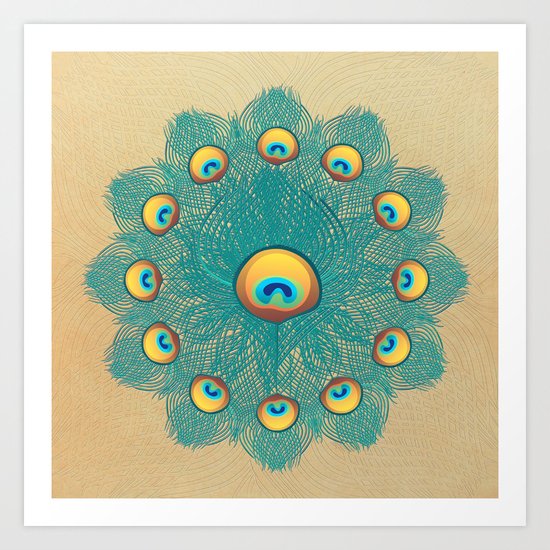 Mandala Peacock Art Print