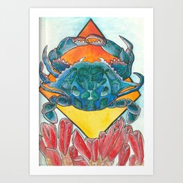 Blue crab Art Print
