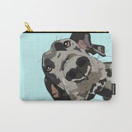 Great Dane in your face (teal) Carry-All Pouch | Gift, Design, T Shirt, Homedecor, Puppy, Drawing, Digital, Sticker, Framedart, Sketch 