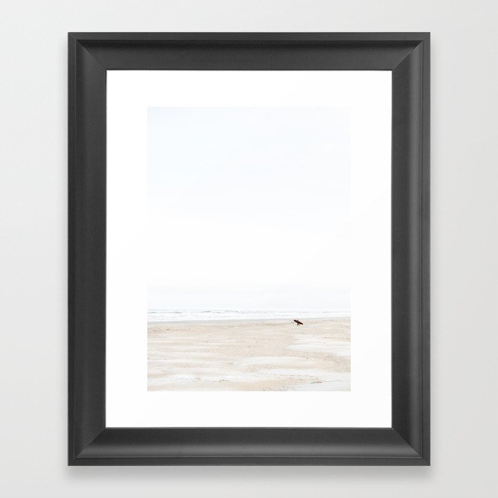 The lone surfer | fine art surf beach photography | Wanderlust at the ocean Framed Art Print