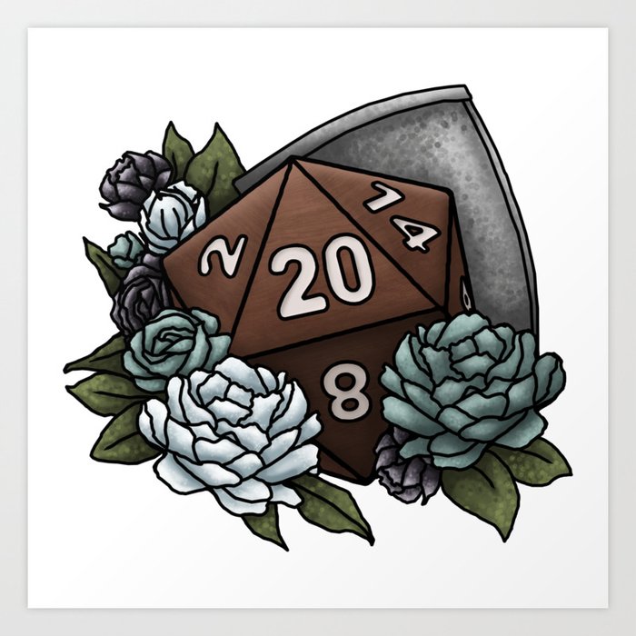 Paladin Class D20 Tabletop Gaming Dice Art Print By Sweetdelilahs Society6 Blue sky polyhedral dice set rpg dice dnd dice with cloud d&d | etsy. paladin class d20 tabletop gaming dice art print by sweetdelilahs