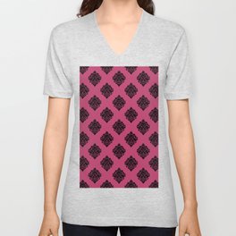 Victorian Baroque Pink V Neck T Shirt