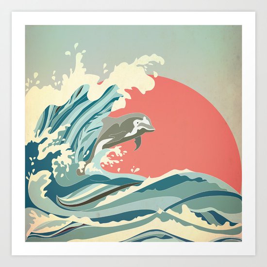 dolphin happiness Art Print