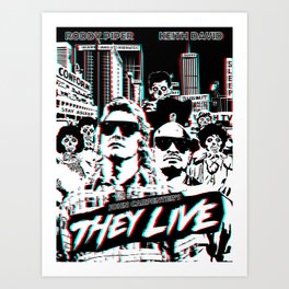 They Live Poster (Anaglyph 3D) Art Print
